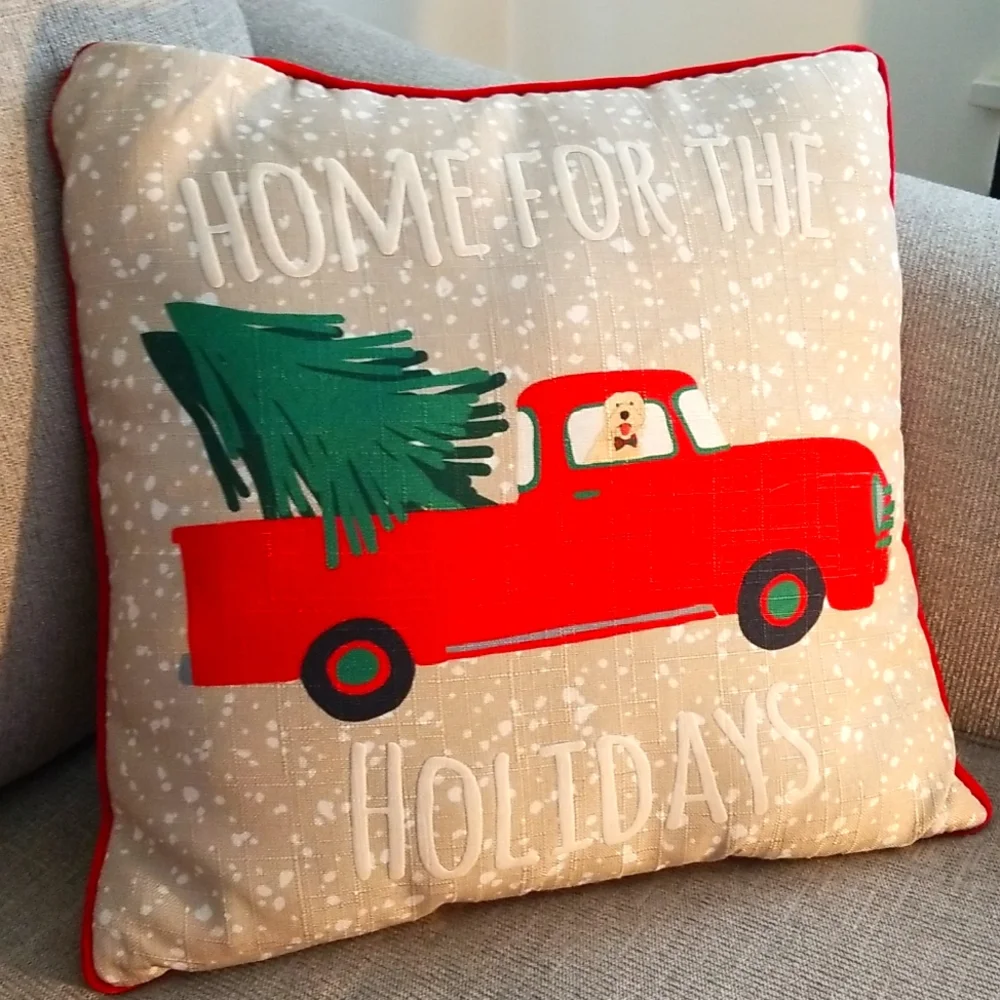 Linen Home For The Holidays Accent Pillow